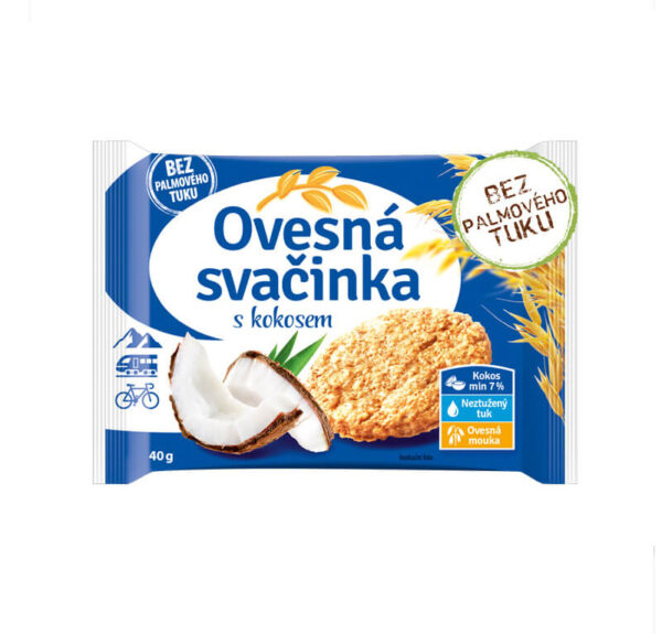 Ovesná svačinka 40g s kokosem bez palmového tuku