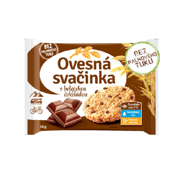 Ovesná svačinka 36g s belgickou čokoládou bez palmového tuku